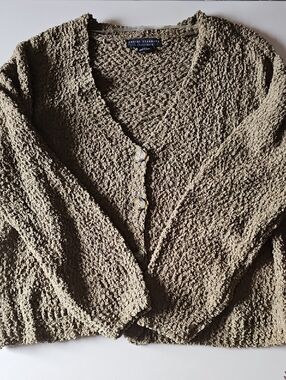 Sanctuary Light Chocolate Brown  Textured V-Neck Button Cardigan 5BIN B18